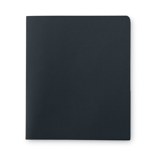 Image of Smead™ Two-Pocket Folder, Textured Paper, 100-Sheet Capacity, 11 X 8.5, Black, 25/Box