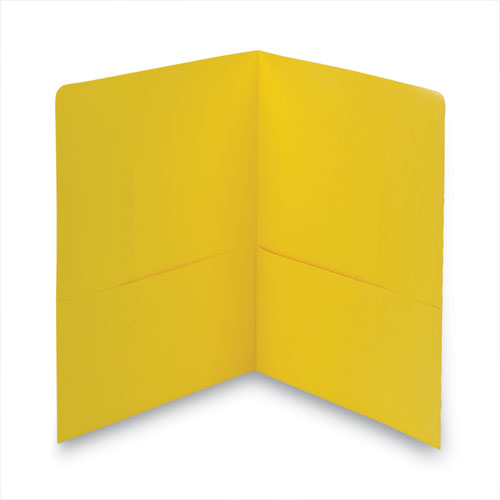 Image of Smead™ Two-Pocket Folder, Textured Paper, 100-Sheet Capacity, 11 X 8.5, Yellow, 25/Box
