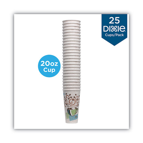 Image of Dixie® Perfectouch Paper Hot Cups, 20 Oz, Coffee Haze Design, 25/Pack