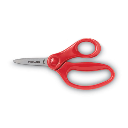 Image of Fiskars® Kids/Student Scissors, Pointed Tip, 5" Long, 1.75" Cut Length, Assorted Straight Handles