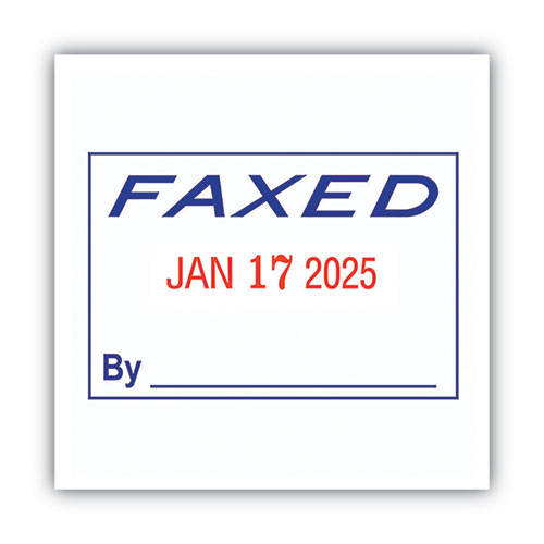 Image of Cosco 2000Plus® Model S 360 Two-Color Message Dater, 1.75 X 1, "Faxed," Self-Inking, Blue/Red