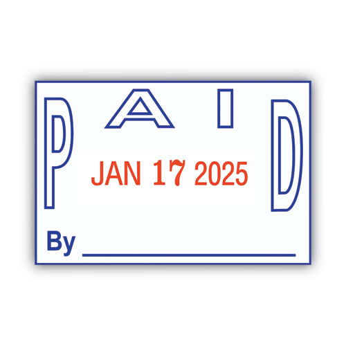 Image of Cosco 2000Plus® Model S 360 Two-Color Message Dater, 1.75 X 1, "Paid," Self-Inking, Blue/Red