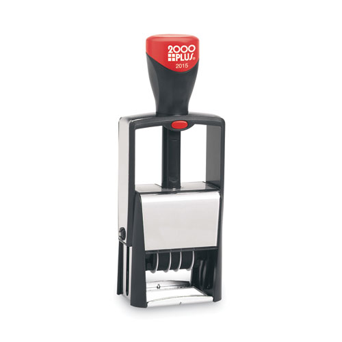 Self-Inking Heavy-Duty Line Dater with Microban, 1.25" x 0.63", Black