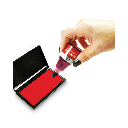 Image of Self-Inking Refill Ink, 0.9 oz. Bottle, Red