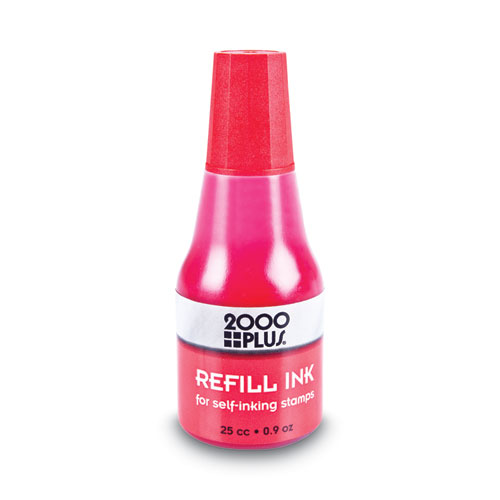 Image of Self-Inking Refill Ink, 0.9 oz. Bottle, Red