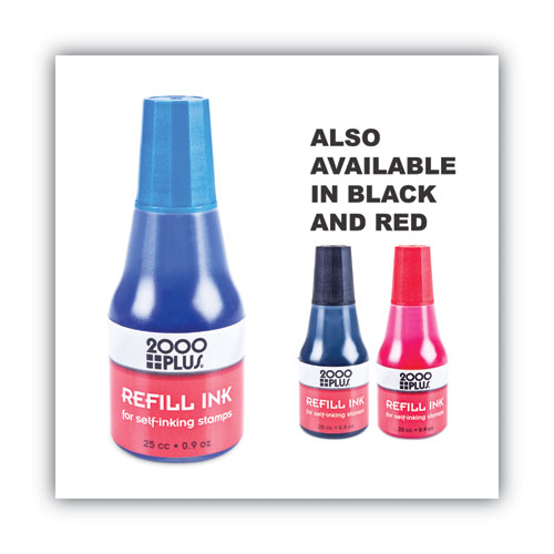 Image of Self-Inking Refill Ink, 0.9 oz. Bottle, Blue