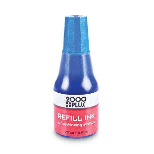 Self-Inking Refill Ink, Blue, 0.9 oz. Bottle