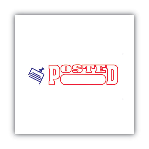 Image of Accustamp2® Pre-Inked Shutter Stamp, Red/Blue, Posted, 1.63 X 0.5