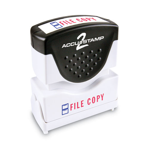 Accustamp2® Pre-Inked Shutter Stamp, Red/Blue, File Copy, 1.63 X 0.5