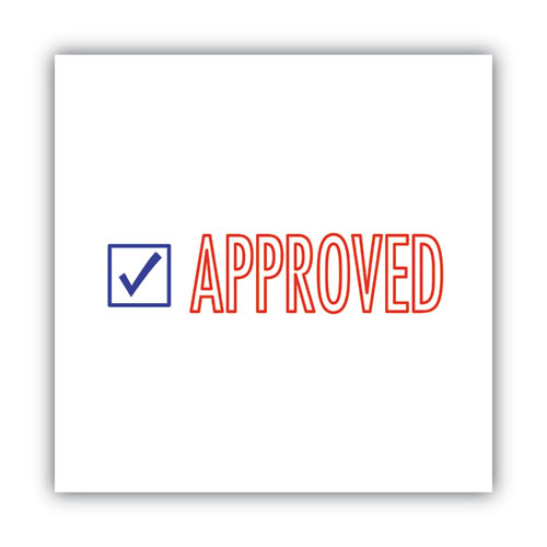 Image of Accustamp2® Pre-Inked Shutter Stamp, Red/Blue, Approved, 1.63 X 0.5