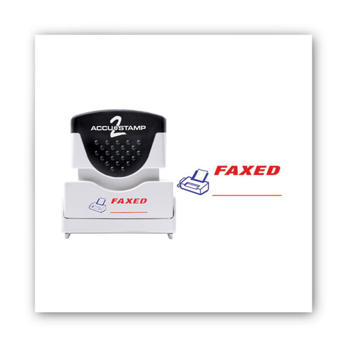 Image of Accustamp2® Pre-Inked Shutter Stamp, Red/Blue, Faxed, 1.63 X 0.5