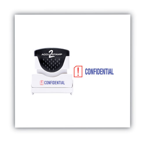Image of Accustamp2® Pre-Inked Shutter Stamp, Red/Blue, Confidential, 1.63 X 0.5
