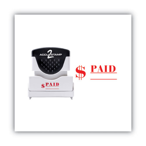 Image of Accustamp2® Pre-Inked Shutter Stamp, Red, Paid, 1.63 X 0.5