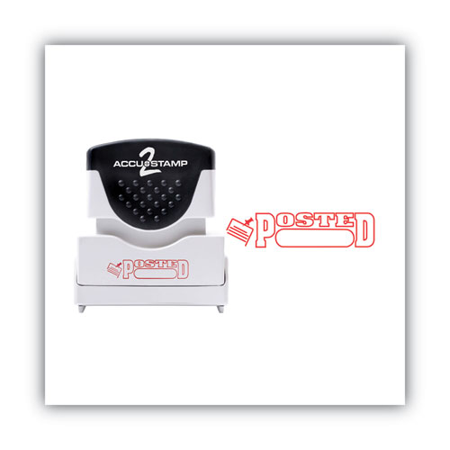 Image of Accustamp2® Pre-Inked Shutter Stamp, Red, Posted, 1.63 X 0.5