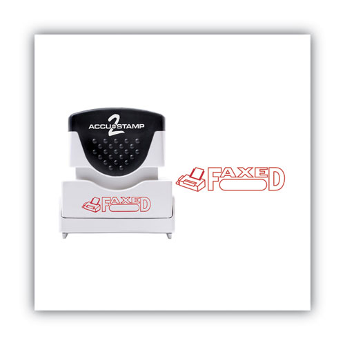 Image of Accustamp2® Pre-Inked Shutter Stamp, Red, Faxed, 1.63 X 0.5