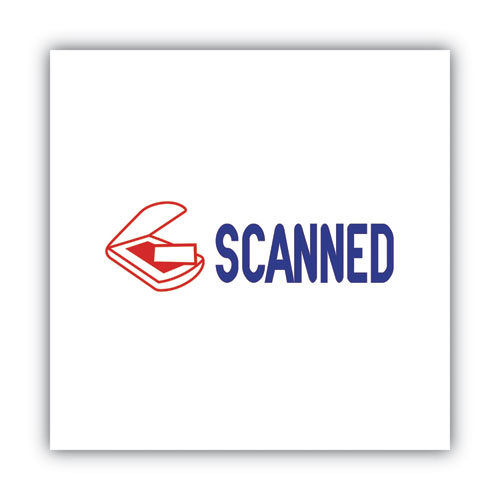 Image of Accustamp2® Pre-Inked Shutter Stamp, Red/Blue, Scanned, 1.63 X 0.5