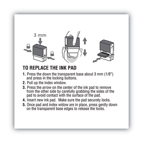 Replacement Ink Pad for 2000PLUS 1SI30PGL, 1.94" x 0.25", Black