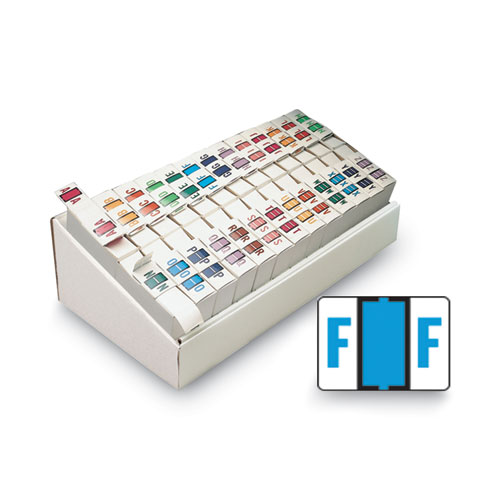 A-Z Color-Coded End Tab Filing Labels, A-Z, 1 x 1.25, White, 500/Roll, 26 Rolls/Box