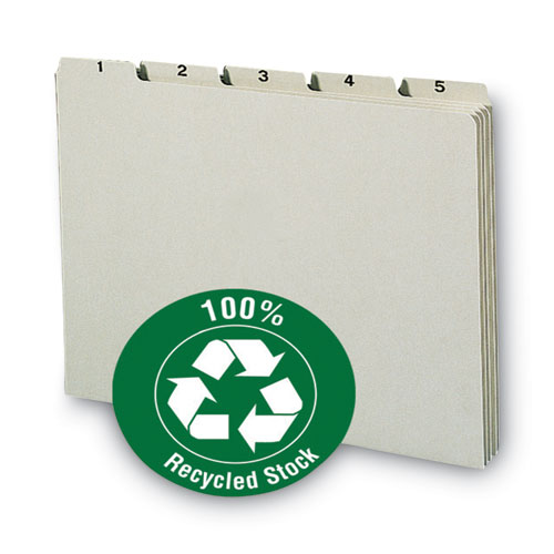 Image of Smead™ 100% Recycled Daily Top Tab File Guide Set, 1/5-Cut Top Tab, 1 To 31, 8.5 X 11, Green, 31/Set