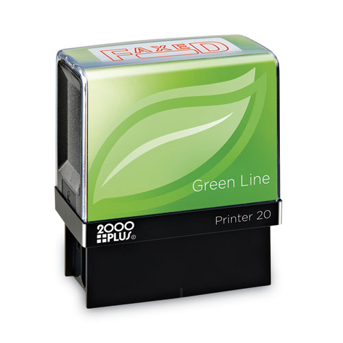 Cosco 2000Plus® Green Line Message Stamp, Faxed, 1.5 X 0.56, Red