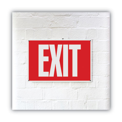 Image of Cosco Glow-In-The-Dark Safety Sign, Exit, 12 X 8, Red
