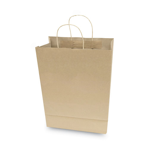 Image of Cosco Premium Shopping Bag, 10" X 4.5" X 13", Brown Kraft, 50/Box