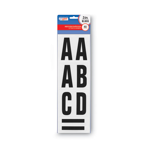 Image of Letters, Numbers and Symbols, Self Adhesive, Black, 3"h, 64 Characters