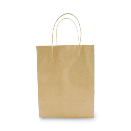 Image of Cosco Premium Shopping Bag, 8" X 4" X 10.25", Brown Kraft, 50/Box