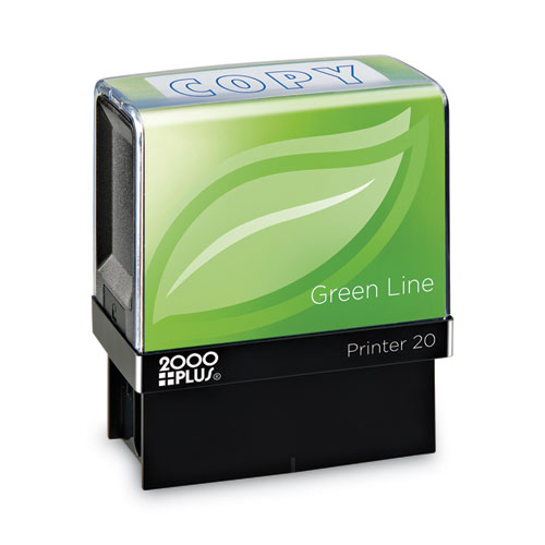 Image of Cosco 2000Plus® Green Line Message Stamp, Copy, 1.5 X 0.56, Blue