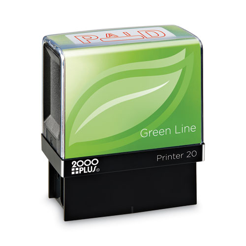 Image of Green Line Message Stamp, Paid, 1.5 x 0.56, Red
