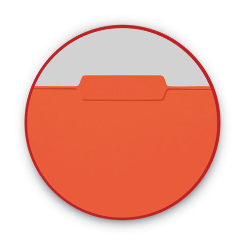 Interior File Folders, 1/3-Cut Tabs: Assorted, Letter Size, 0.75" Expansion, Orange, 100/Box