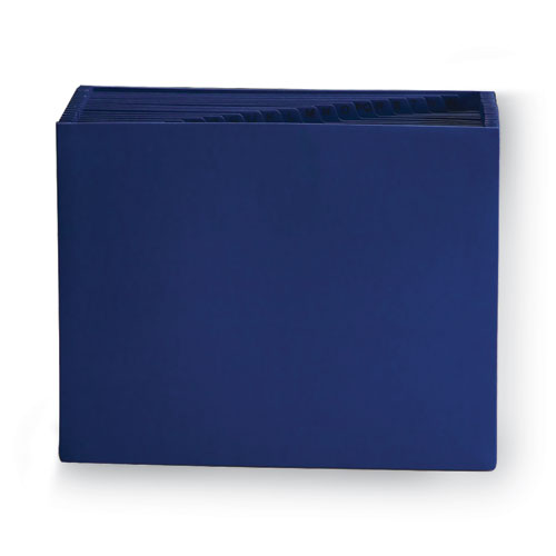 Image of Smead™ Heavy-Duty Indexed Expanding Open Top Color Files, 21 Sections, 1/21-Cut Tabs, Letter Size, Navy Blue