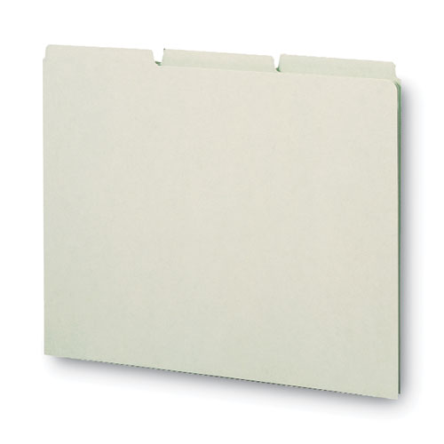 Image of Smead™ Recycled Blank Top Tab File Guides, 1/3-Cut Top Tab, Blank, 8.5 X 11, Green, 100/Box