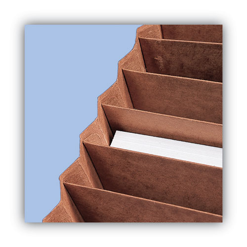 Image of Smead™ Tuff Expanding Open-Top Stadium File, 12 Sections, 1/12-Cut Tabs, Letter Size, Redrope