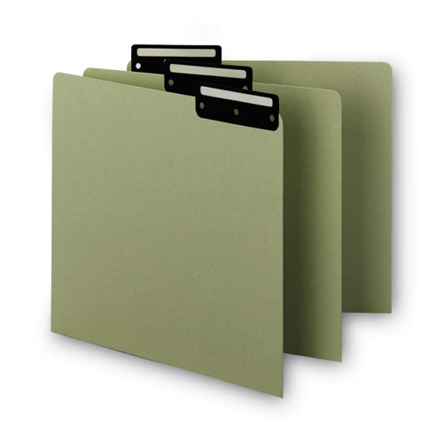 Image of Smead™ Recycled Blank Top Tab File Guides, 1/3-Cut Top Tab, Blank, 8.5 X 11, Green, 50/Box