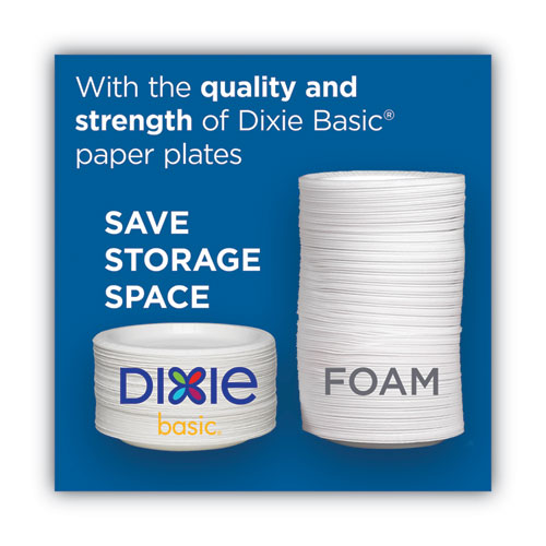 Image of Dixie® White Paper Plates, 8.5" Dia, Individually Wrapped, White, 500/Carton