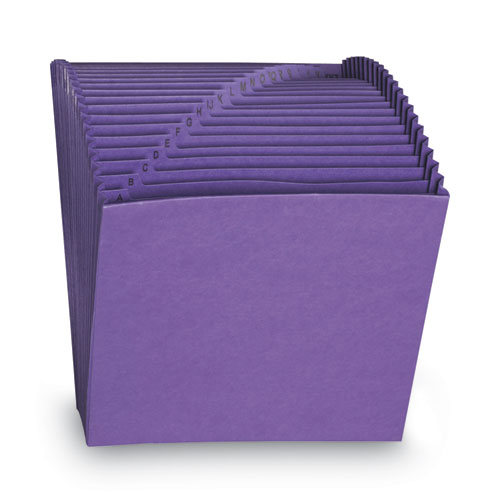Image of Smead™ Heavy-Duty Indexed Expanding Open Top Color Files, 21 Sections, 1/21-Cut Tabs, Letter Size, Purple