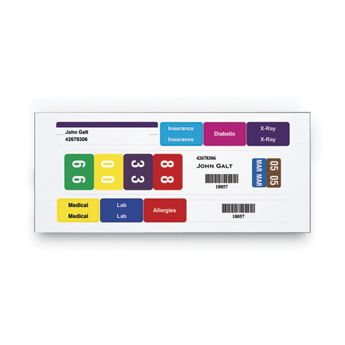 Image of Smead™ Color-Coded Smartstrip Refill Label Forms, Inkjet Printer, Assorted, 1.5 X 7.5, White, 250/Pack