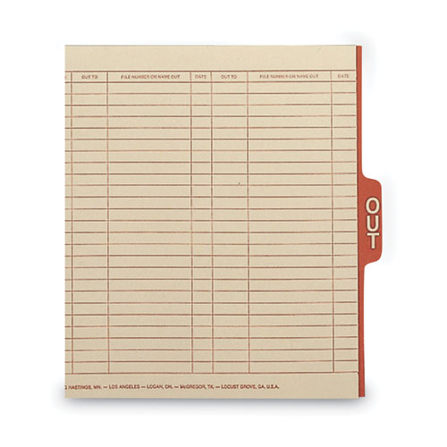 Manila Out Guides with Printed Form, 1/5-Cut End Tab, Out, 8.5 x 11, Manila, 100/Box