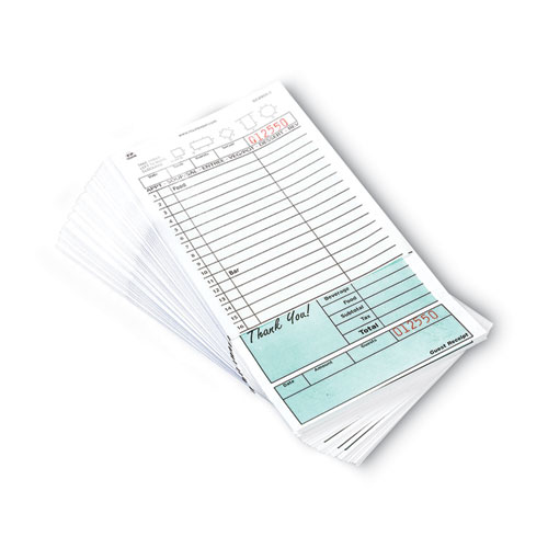 Image of Amercareroyal® Guest Check Pad, 16 Lines, Two-Part Carbonless, 4.2 X 8.25, 50 Forms/Pad, 50 Pads/Carton