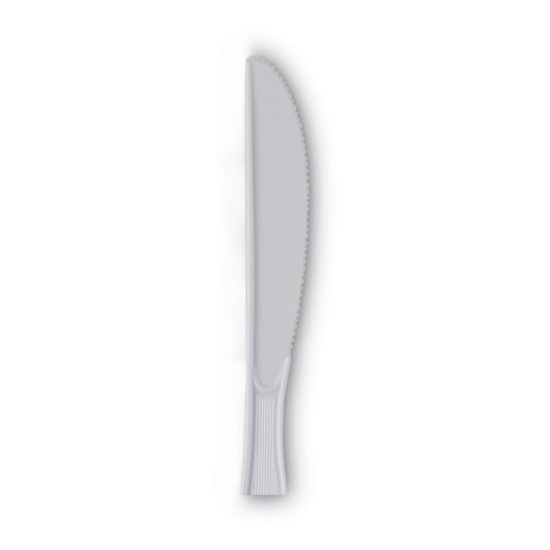 Image of Dixie® Plastic Cutlery, Heavy Mediumweight Knives, White, 1,000/Carton