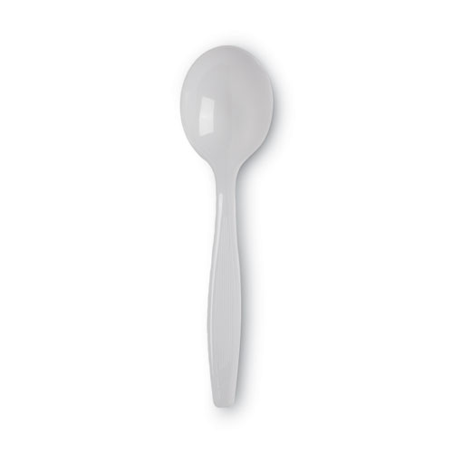 Image of Plastic Cutlery, Heavyweight Soup Spoons, White, 100/Box