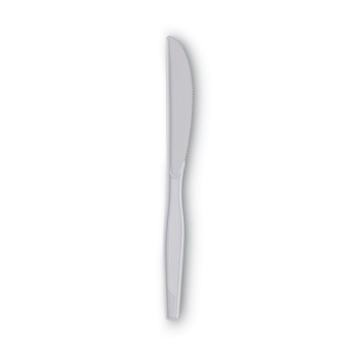 Dixie® Plastic Cutlery, Heavy Mediumweight Knives, White, 1,000/Carton