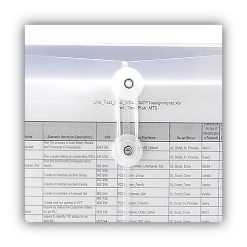 Image of Smead™ Poly String And Button Interoffice Envelopes, Open-Side (Horizontal), 9.75 X 11.63, Clear, 5/Pack