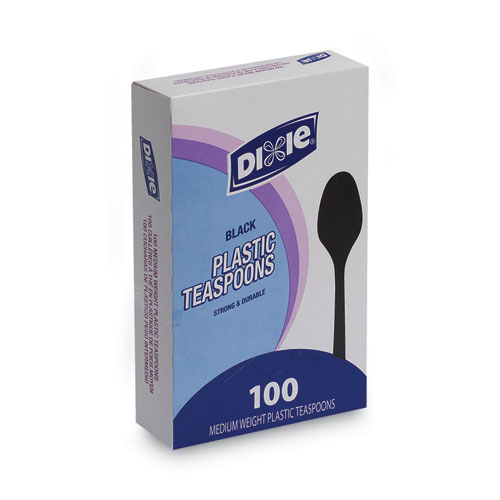 DXETM517 1000 per Carton Dixie Plastic Cutlery Teaspoons Black 