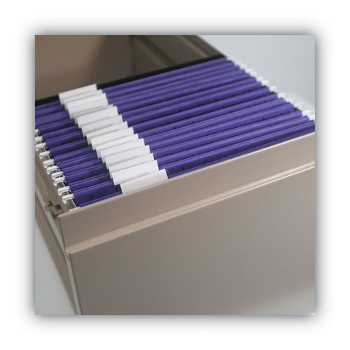Colored Hanging File Folders with 1/5 Cut Tabs, Letter Size, 1/5-Cut Tabs, Purple, 25/Box