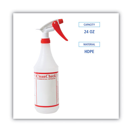 Image of Boardwalk® Trigger Spray Bottle, 32 Oz, Clear/Red, Hdpe, 3/Pack