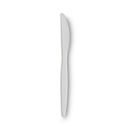Image of Dixie® Plastic Cutlery, Mediumweight Knives, White, 1,000/Carton