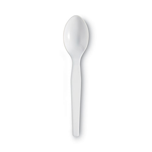 Image of Dixie® Plastic Cutlery, Heavyweight Teaspoons, White, 1,000/Carton