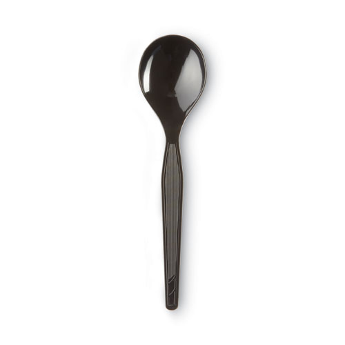 Image of Dixie® Plastic Cutlery, Heavyweight Soup Spoons, 5 3/4", Black, 1,000/Carton